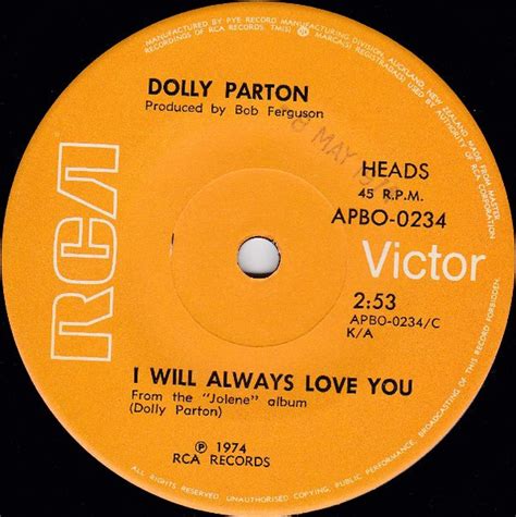 Dolly Parton – I Will Always Love You (1974, Vinyl) - Discogs