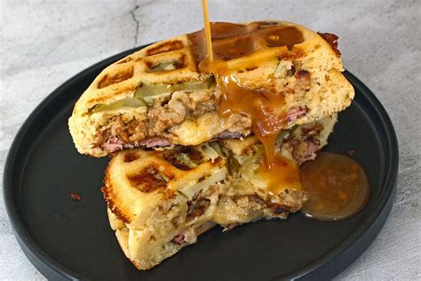 Cubano Sandwich Stuffed Waffles