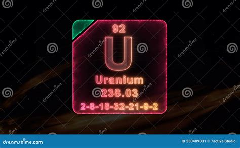 Modern Periodic Table Element Uranium Stock Illustration Illustration