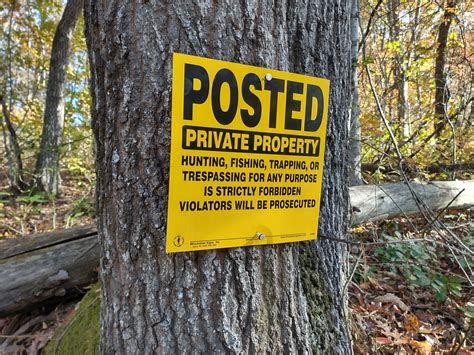 Posted Private Property Sign Yellow Semi Rigid Poly No Trespassing Signs