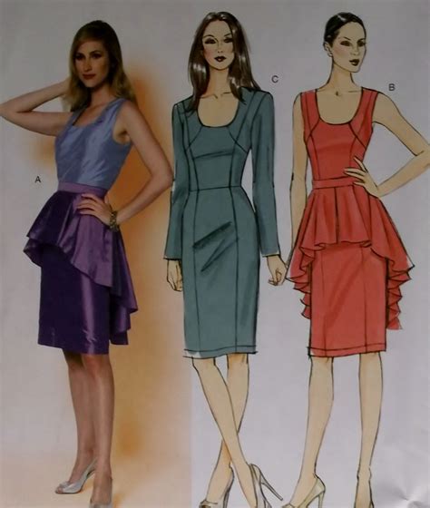 Butterick B Sewing Pattern Misses Dress And Peplum Size