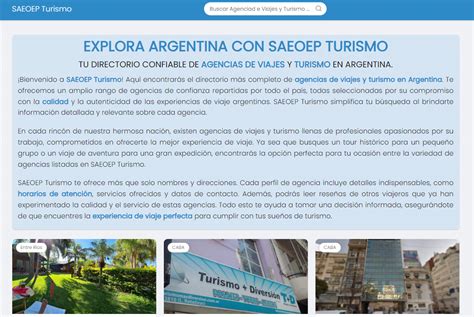 Agencias De Viaje Por Provincia SAEOEP Turismo