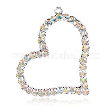 Wholesale Antique Silver Plated Alloy Rhinestone Big Pendants