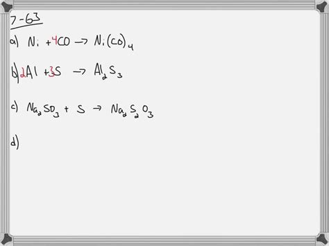 SOLVED Balance Each Of The Following Reactions And Identify Them As