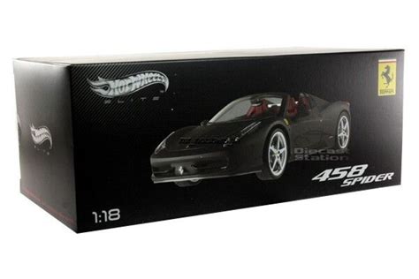 Ferrari 458 Italia Spider Black Escala 1 18 Hot Wheels Elite MODELICCIÓN