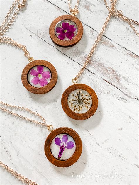 Diy Pressed Flower Necklace Home Alqu