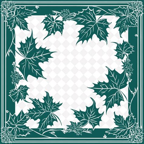 Une Bordure Florale Verte Et Blanche Avec Des Feuilles Sur Un Fond