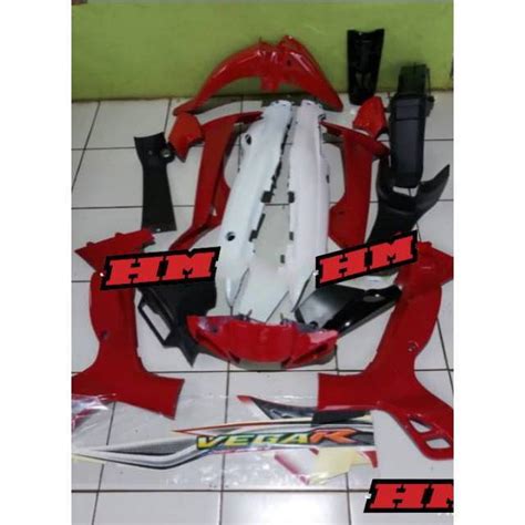 Full Set Body Halus Kasar Yamaha Vega R Lama Warna Merah Putih Plus