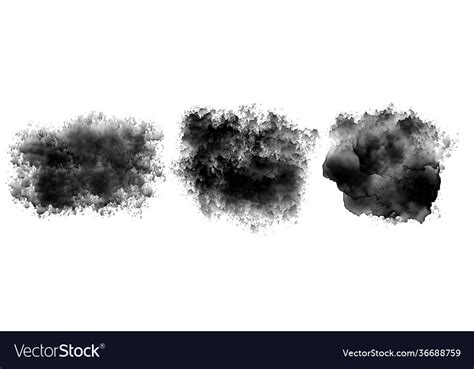 Black Ink Watercolor Stain Texture Set Royalty Free Vector