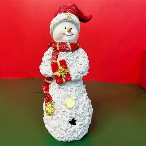 Lighted Christmas Table Decorations LED Lighting Snowman Tabletop ...