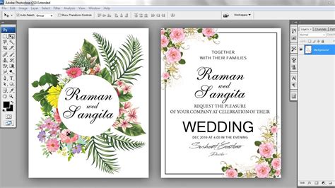 How To Make Wedding Invitation Card Design In Photoshop Photoshop