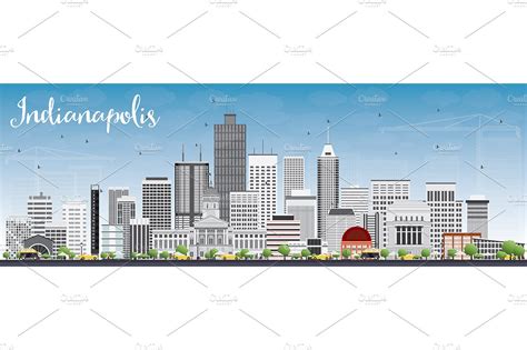 Indianapolis Skyline | People Illustrations ~ Creative Market