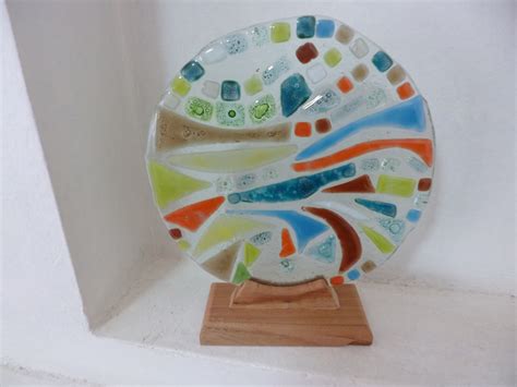 escultura en vitrofusión Fused Glass Art Scrap Plates Ideas Murals