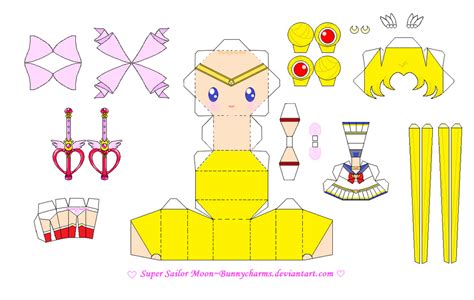 Super Sailor Moon Papercraft Template By Bunnycharms On Deviantart