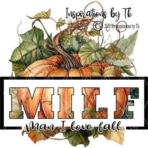 Orange Pumpkin MILF Man I Love Fall Design Fall Design Fall Autumn Sublimation Sublimation