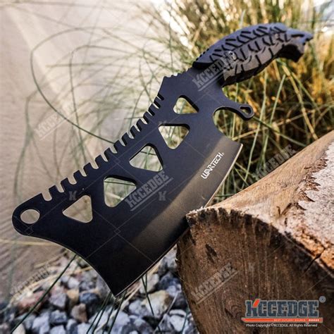 115 Camping Hunt Survival Wartech Fixed Blade Cleaver Serrated Back