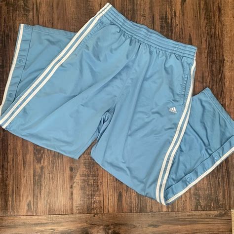 Adidas Pants Adidas Baby Blue Straight Leg Button Down Sweat Pants