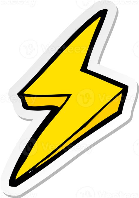 Sticker Of A Cartoon Lightning Bolt Symbol 45315951 Png