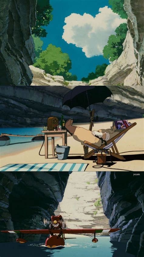 𝙿𝚘𝚛𝚌𝚘 𝚛𝚘𝚜𝚜𝚘 Anime scenery Ghibli Studio ghibli