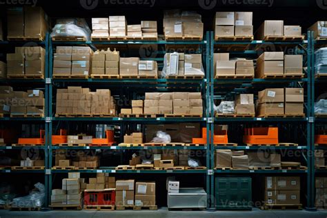 Neatly organized retail store warehouse AI generative 33662081 Stock