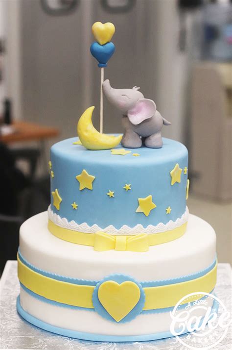 Baby Elephant Themed Baby Shower Cake