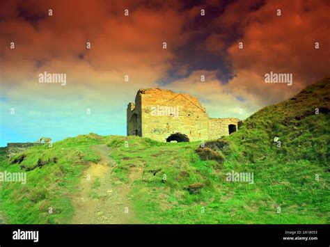 Abandoned Tin Mining Building Geevor Mine Between Botallack And