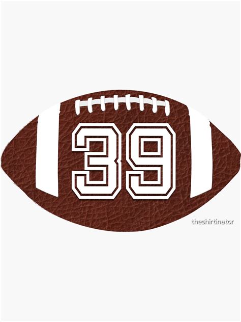 "American Football Jersey No 39 Uniform Back Number #39" Sticker by ...