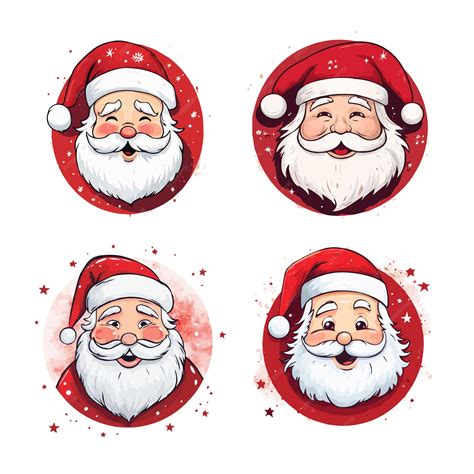 Coleção de figuras planas de papai noel desenhadas à mão | Vetor Premium