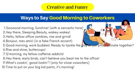 120 Creative And Funny Ways To Say Good Morning To Coworkers