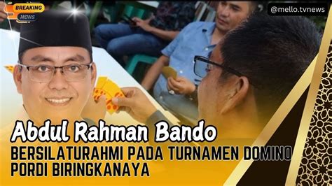 Calon Walikota Makassar Abdul Rahman Bando Bersilaturahmi Pada Turnamen