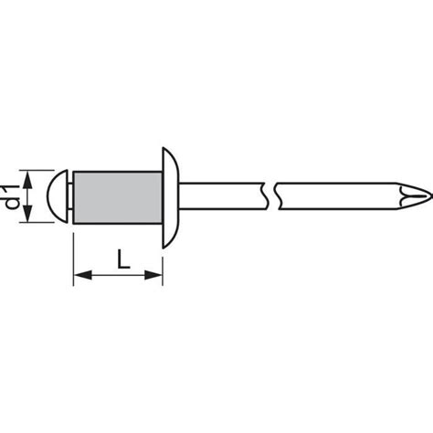 Rivets Batterie Aveugles Aluminium Standard A2 4 X 10 Lot 500 Mm