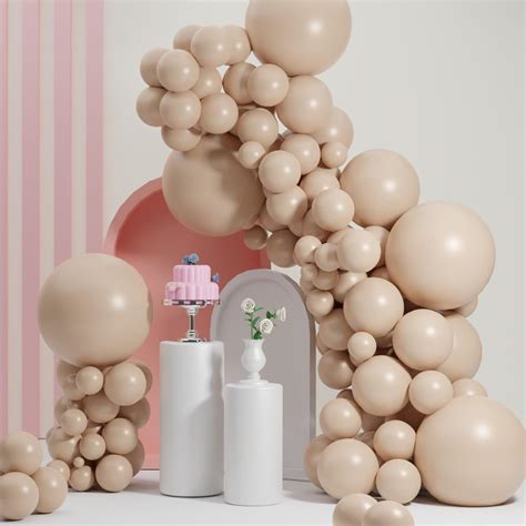 Amazon Double Stuffed Beige Balloons Nude Beige Tan Balloon Arch