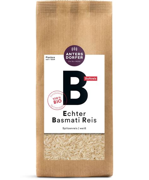 Bio Echter Basmati Reis Wei Spitzenreis