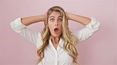 Crazy Blonde Woman In Pink Scared Surp Stock Video Pond5