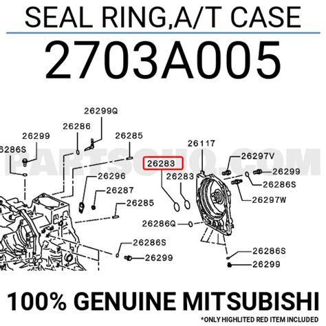 SEAL RING,A/T CASE 2703A005 | Mitsubishi Parts | PartSouq