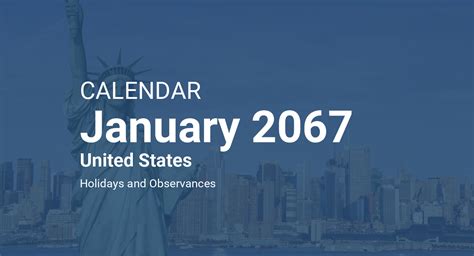 January 2067 Calendar – United States