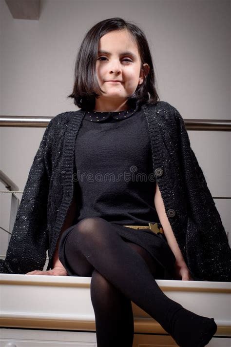 Sweet Cute Brunette Girl Posing Stock Photo Image Of Joyful Beautiful