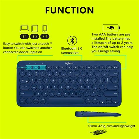 Logitech K380 Wireless Bluetooth Network Red Keyboard Tablet iPad ...