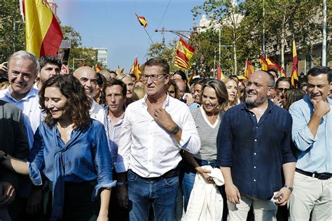 Demonstration In Barcelona PP And Vox With Their Gala Lineup And