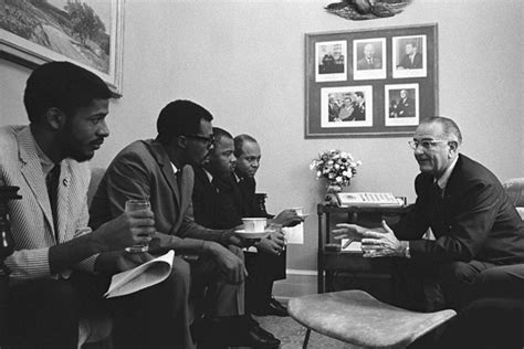 President Lyndon B Johnson Meets With Civil Rights Activists Before