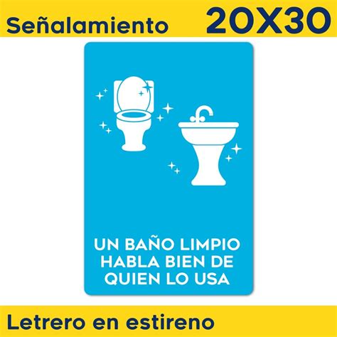 Señalamiento Letrero Baño Limpio 20x30 Meses sin intereses