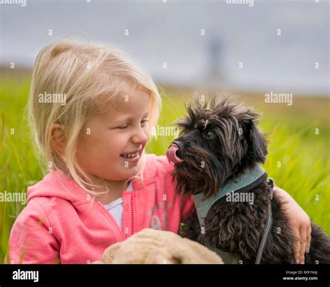 Jolie Fille Blonde Et Son Chien Banque De Photographies Et Dimages Haute R Solution Alamy
