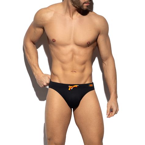 Bath Bikini Pique Black Swim Briefs For Man Brand Es Collection