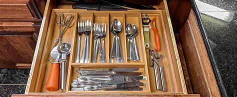 VaeFae Bamboo Drawer Organizer Expandable Silverware Drawer Organizer