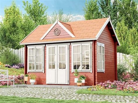 Alpholz Gartenhaus Clockhouse Aus Massiv Holz Ger Tehaus Mit Mm