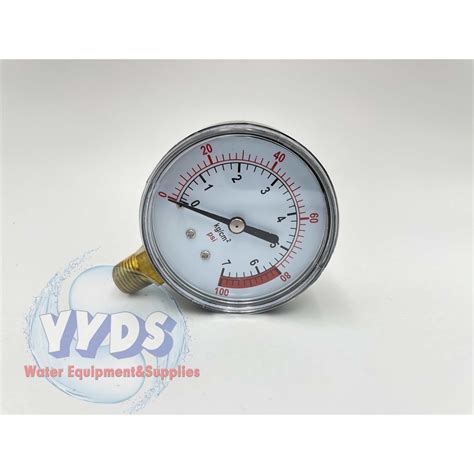 Wateroil Pressure Gauge 0100psi Water Pressure Gaugeoil Filled