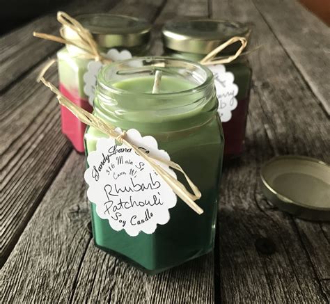 Rhubarb Patchouli Soy Candles Eco Wick Scented Candle Etsy Soy