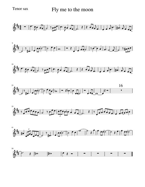 Fly Me To The Moon Sheet Music For Saxophone Tenor Solo