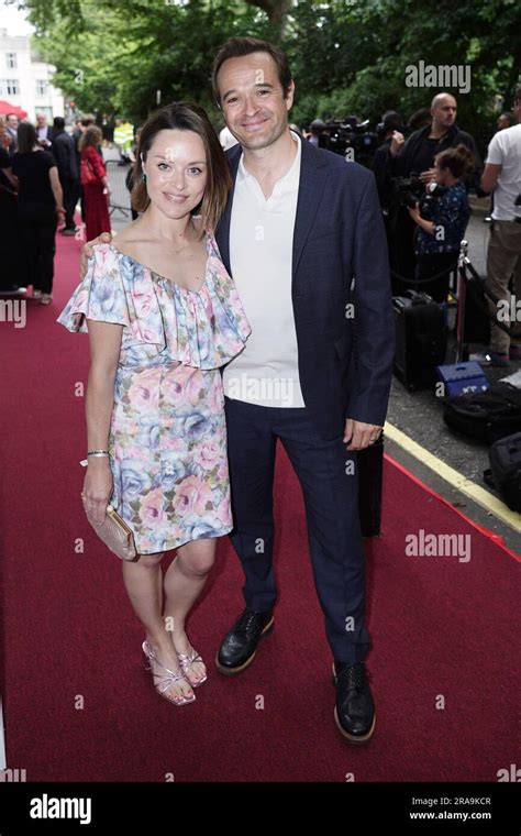 Zoe Tapper and Oliver Dimsdale arriving for the South Bank Sky Arts Awards at The Savoy in ...