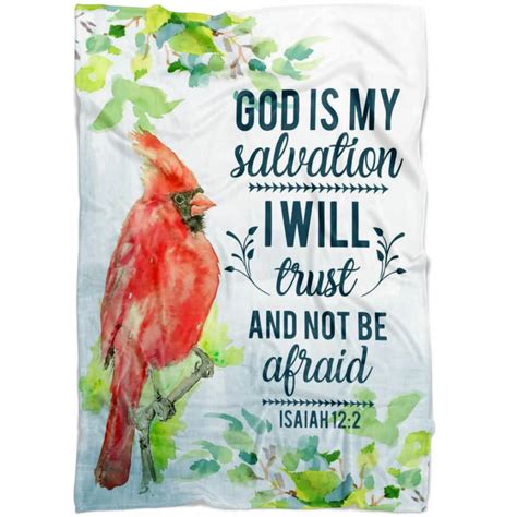 God Is My Salvation I Will Trust And Not Be Afraid Fleece Blanket